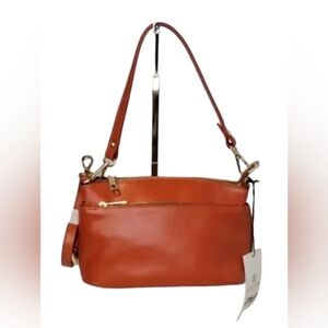 Divina Firenze Italian Leather Triple Entry Crossbody Bag